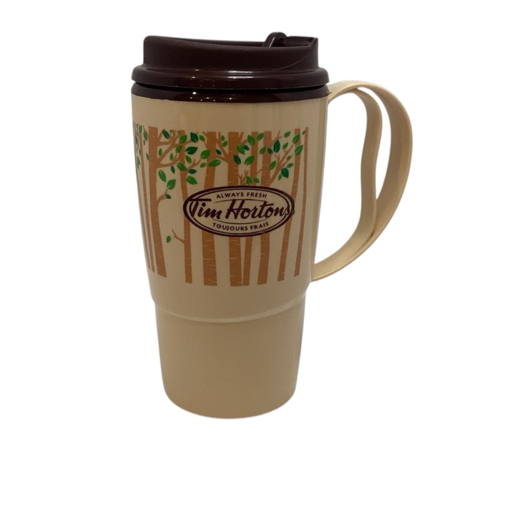 💚 Tim Hortons Plastic Travel Mug with Lid